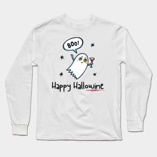 Happy Hallowine - Ghost Long Sleeve T-Shirt